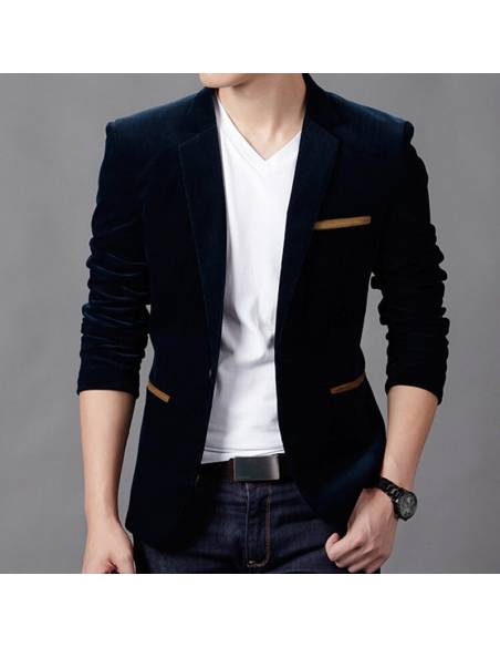 Blazer coréen style casual slim poche colorée