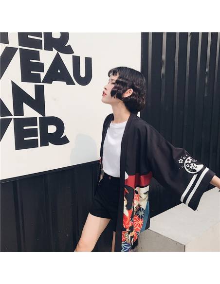 Kimono été carpe femme chat