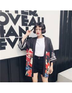 Kimono été carpe femme chat