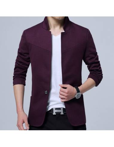 Blazer japonais Col Mao - rouge face