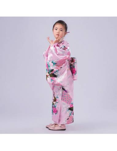 Kimono Japonais Enfant Rose