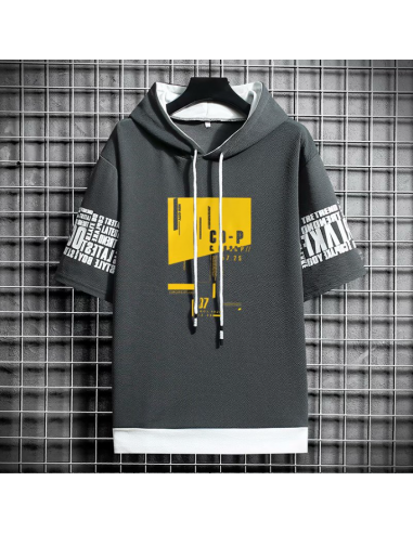 T-shirt à capuche Machi Gris