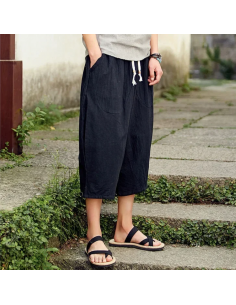 Pantalon Bermuda Bintēji Noir