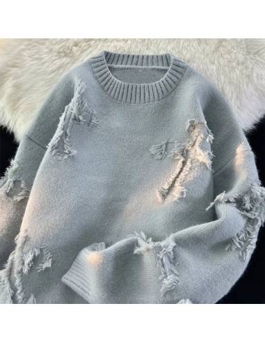 Pull Oversize Haiiro Kizamu